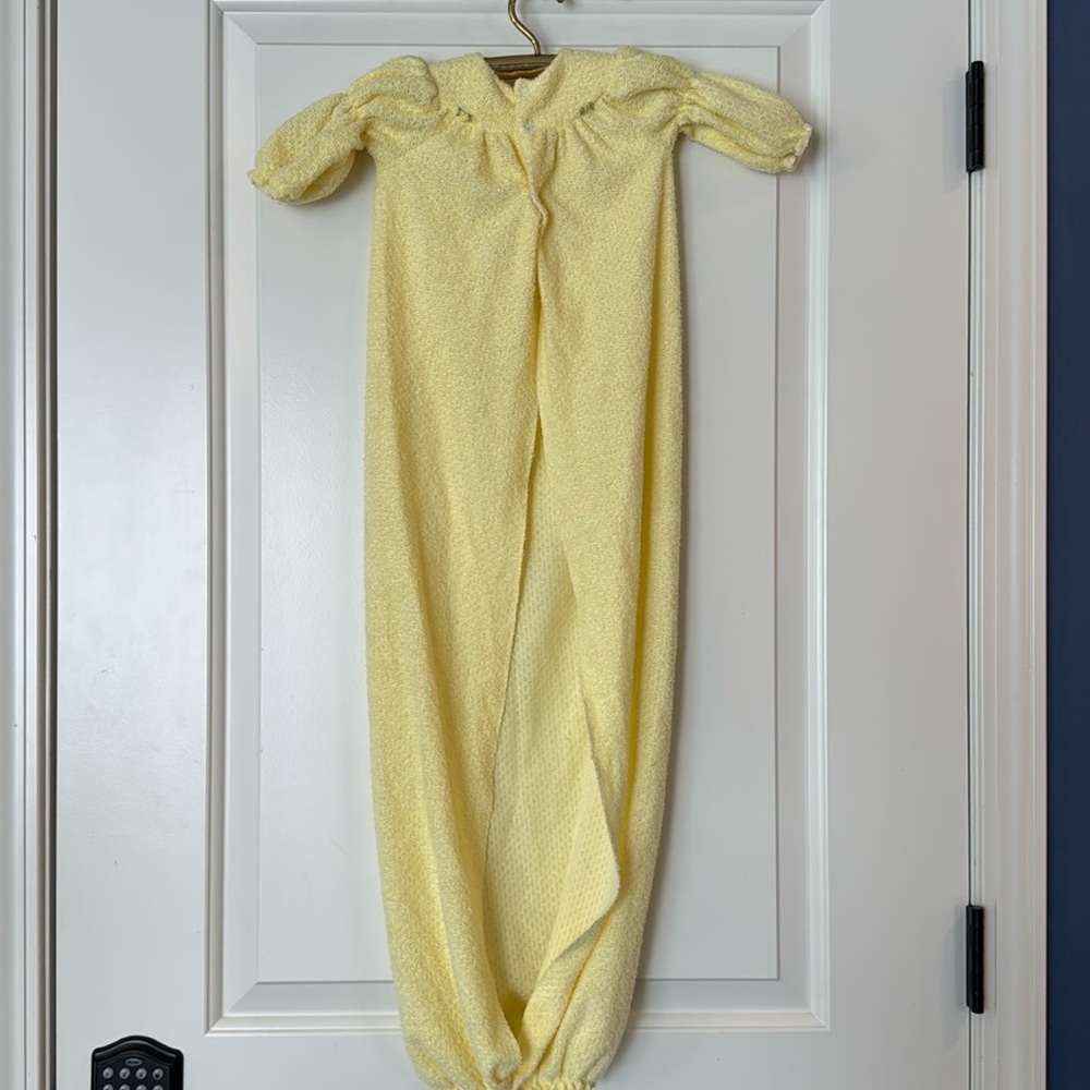 Baby Bliss size 6 months vintage baby night gown yellow